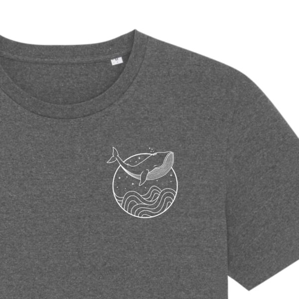 Wal recycelt Bio Baumwolle T-Shirt Schwarz Meliert Detail vis wear