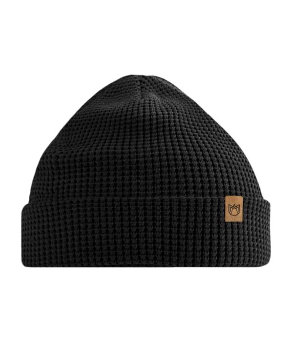 mate waffle muetze beanie schwarz