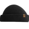 Strick Fisherman Mütze Schwarz