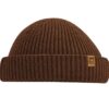Strick Fisherman Mütze braun