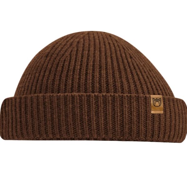 Strick Fisherman Mütze braun