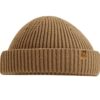 Strick Fisherman Mütze hell braun