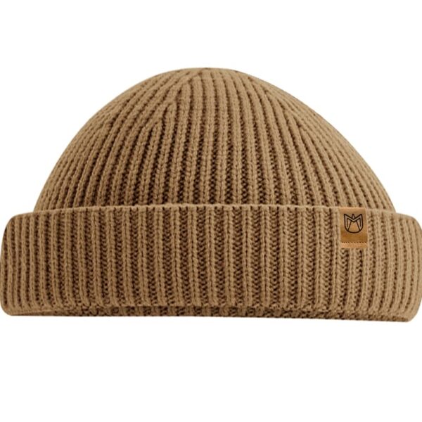 Strick Fisherman Mütze hell braun