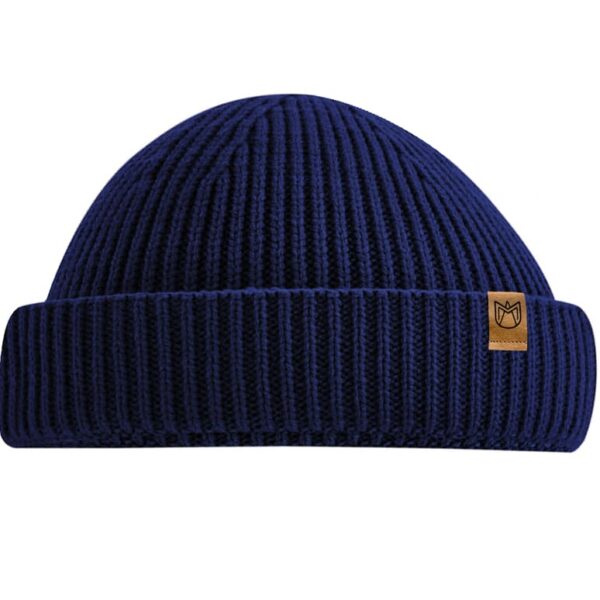 Strick Fisherman Mütze navy