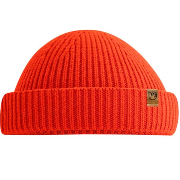 Strick Fisherman Mütze rot